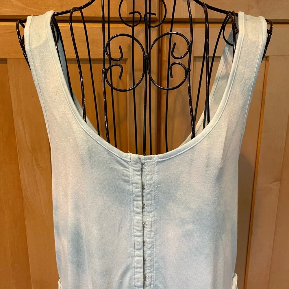 American Eagle Outfitters sky blu & white the dye summer sleeveless Top size S - Picture 2 of 10